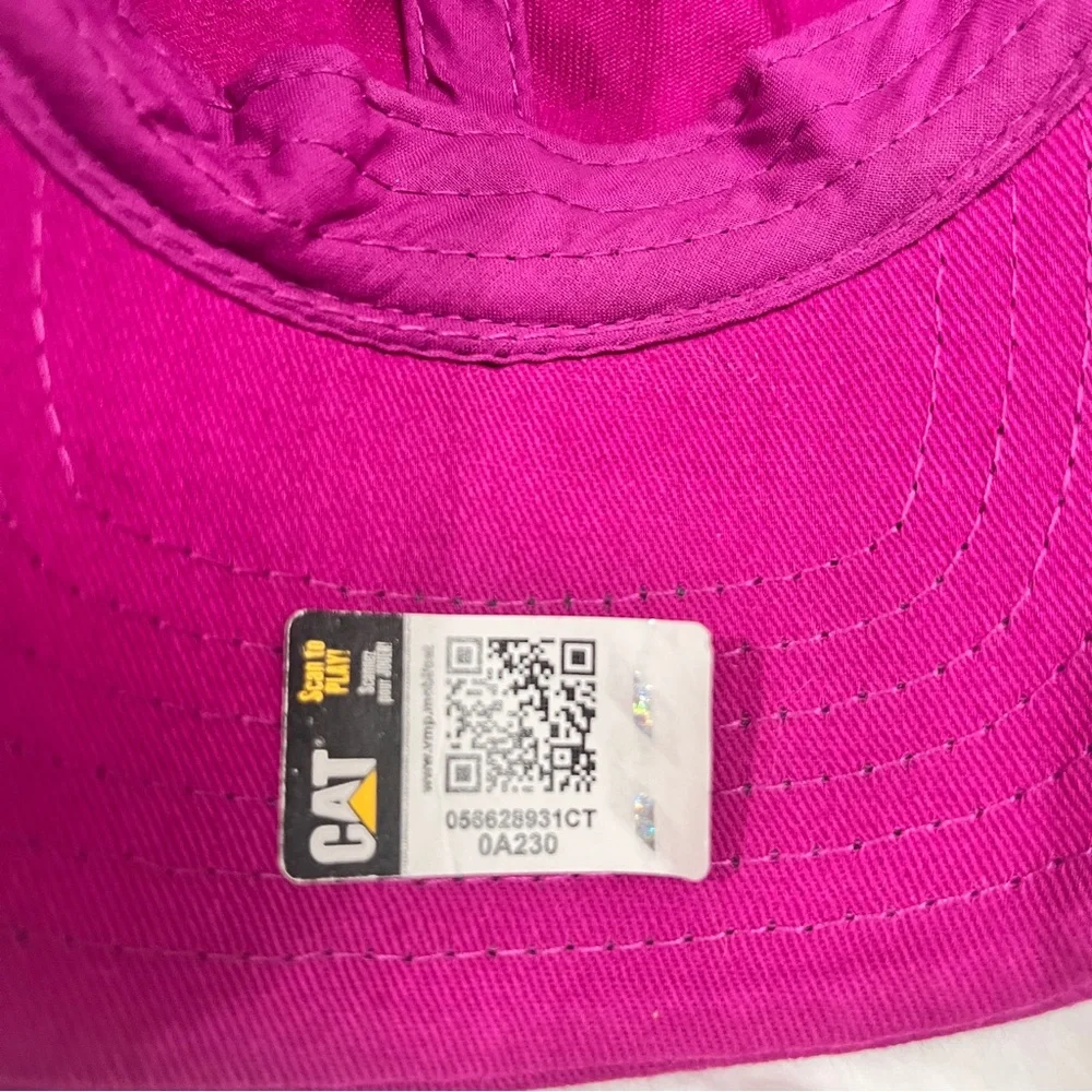 CAT Pink Baseball Cap Hat Yellow Heart Logo Girls‎ adjustable back